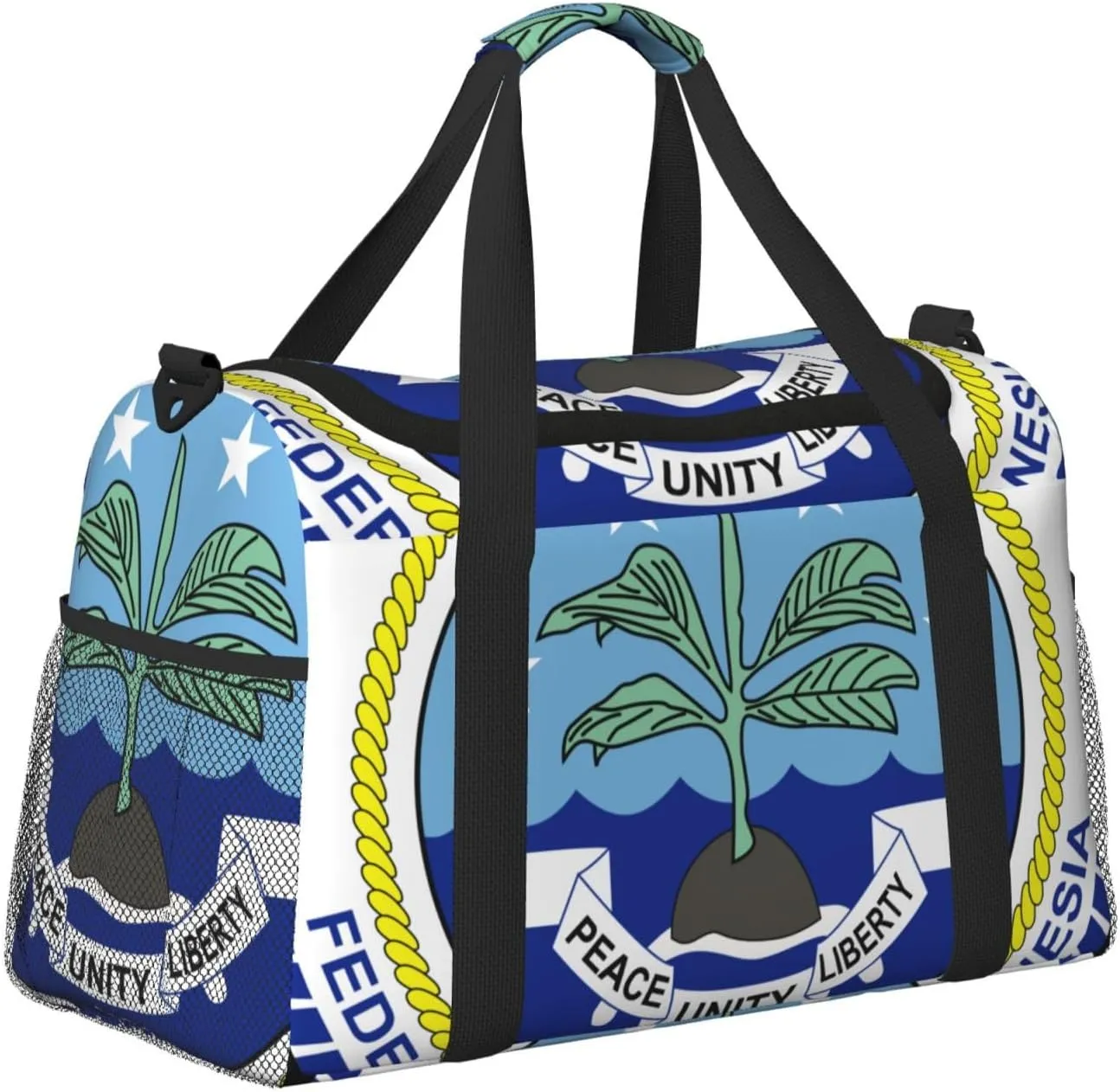 National Emblem Of Micronesia Travel Duffel Bag Large Foldable Waterproof Overnight Bag For Beach Swim Bags Pool Sports Gym
