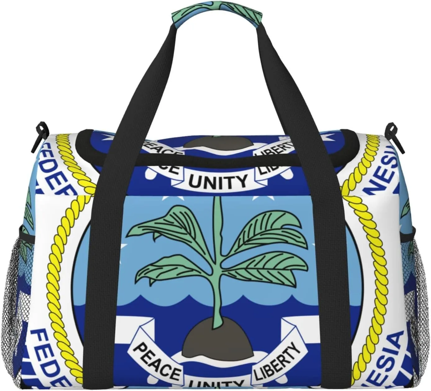 National Emblem Of Micronesia Travel Duffel Bag Large Foldable Waterproof Overnight Bag For Beach Swim Bags Pool Sports Gym
