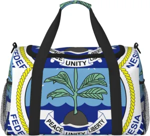 National Emblem Of Micronesia Travel Duffel Bag Large Foldable Waterproof Overnight Bag For Beach Swim Bags Pool Sports Gym