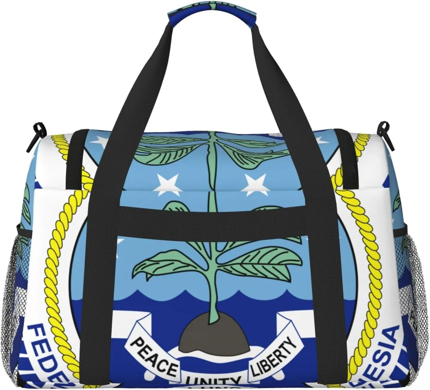 National Emblem Of Micronesia Travel Duffel Bag Large Foldable Waterproof Overnight Bag For Beach Swim Bags Pool Sports Gym