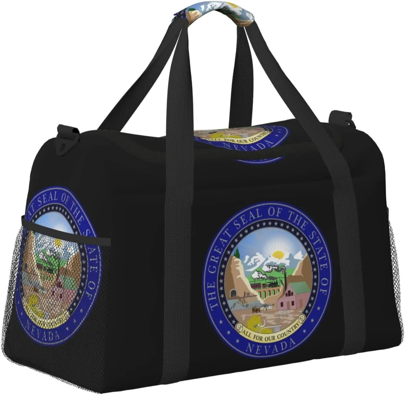 National Emblem Of Nevada Travel Duffel Bag Large Foldable Waterproof Overnight Bag For Beach Swim Bags Pool Sports Gym