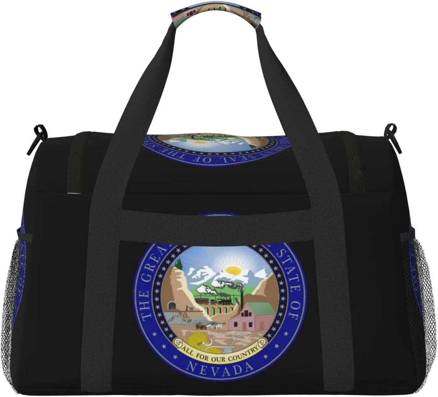 National Emblem Of Nevada Travel Duffel Bag Large Foldable Waterproof Overnight Bag For Beach Swim Bags Pool Sports Gym