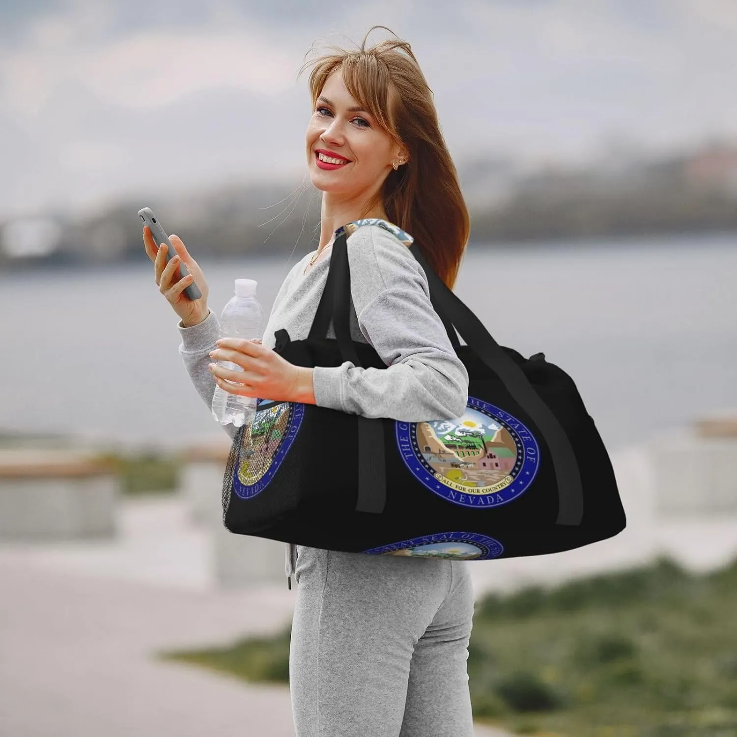 National Emblem Of Nevada Travel Duffel Bag Large Foldable Waterproof Overnight Bag For Beach Swim Bags Pool Sports Gym