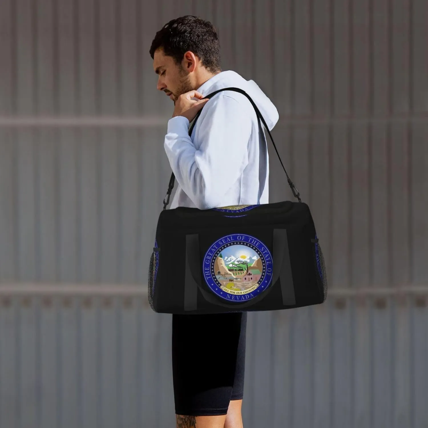 National Emblem Of Nevada Travel Duffel Bag Large Foldable Waterproof Overnight Bag For Beach Swim Bags Pool Sports Gym