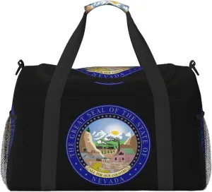 National Emblem Of Nevada Travel Duffel Bag Large Foldable Waterproof Overnight Bag For Beach Swim Bags Pool Sports Gym