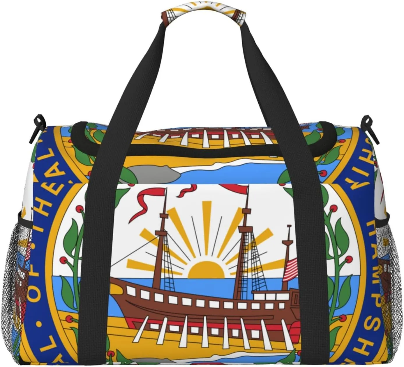 National Emblem Of New Hampshire Travel Duffel Bag Large Foldable Waterproof Overnight Bag For Beach Swim Bags Pool Sports Gym