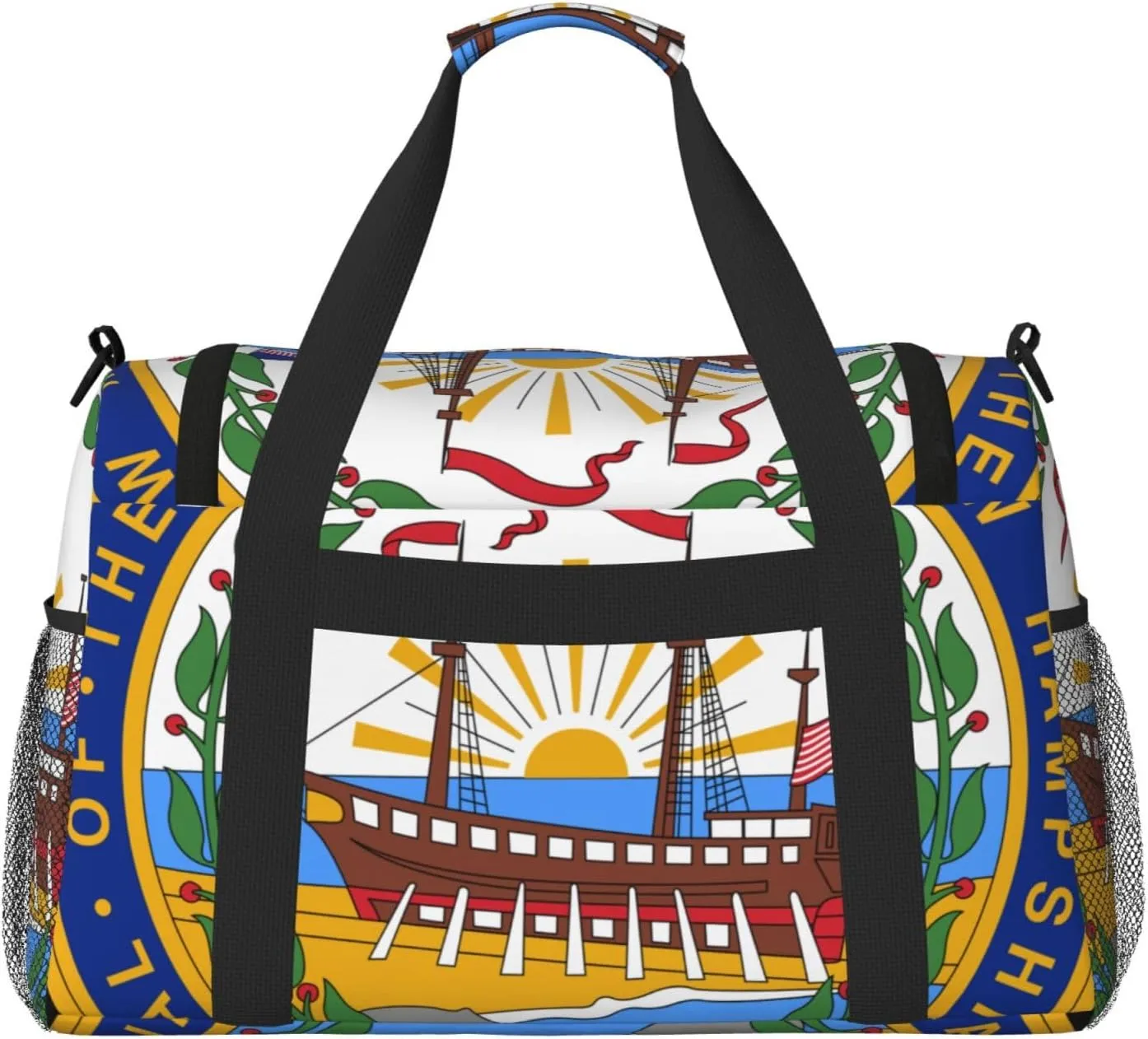 National Emblem Of New Hampshire Travel Duffel Bag Large Foldable Waterproof Overnight Bag For Beach Swim Bags Pool Sports Gym