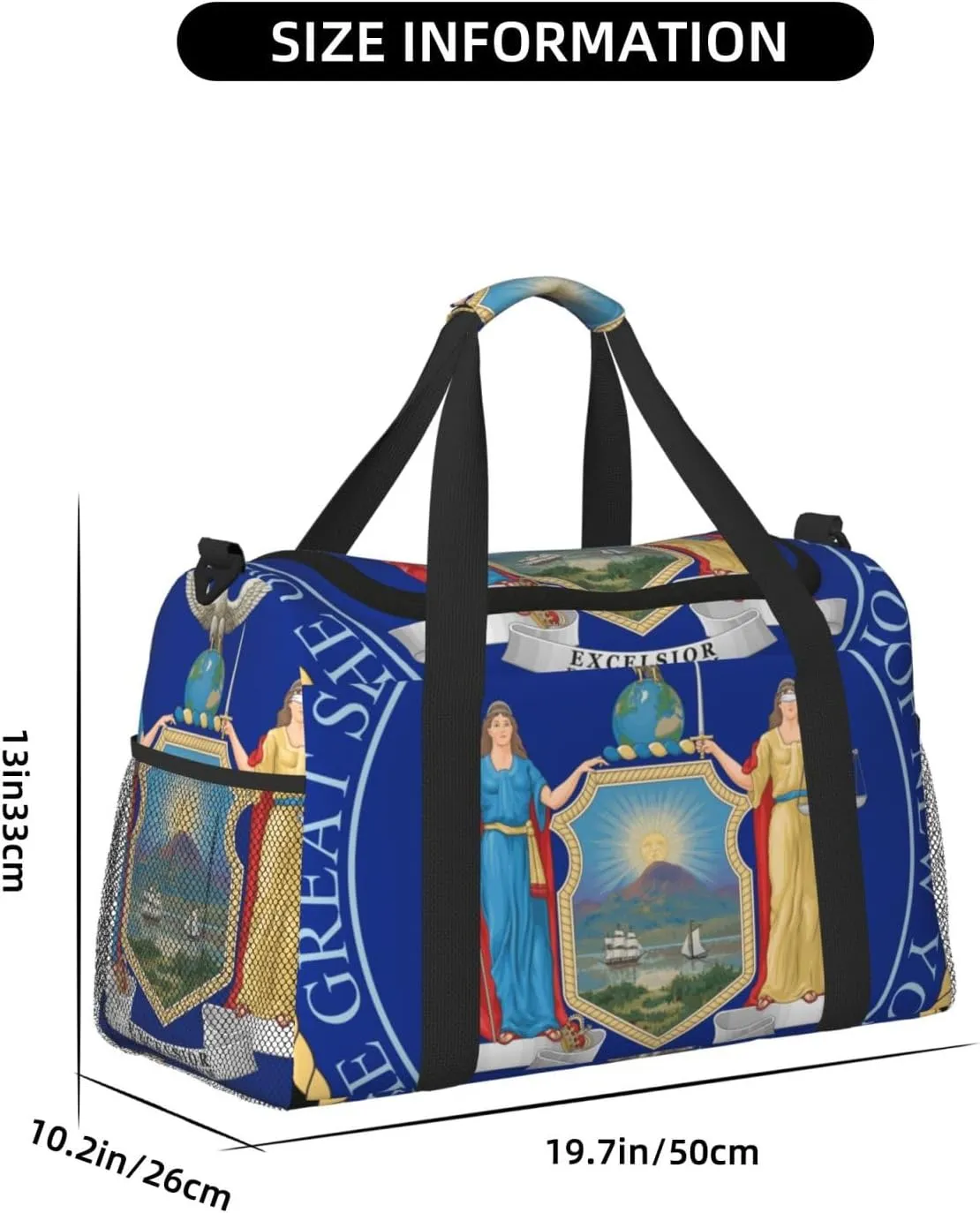 National Emblem Of New York Travel Duffel Bag Large Foldable Waterproof Overnight Bag For Beach Swim Bags Pool Sports Gym