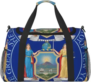 National Emblem Of New York Travel Duffel Bag Large Foldable Waterproof Overnight Bag For Beach Swim Bags Pool Sports Gym