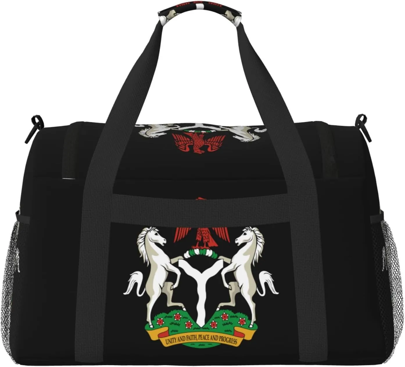 National Emblem Of Nigeria Travel Duffel Bag Large Foldable Waterproof Overnight Bag For Beach Swim Bags Pool Sports Gym