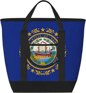 New Hampshire state flag Women's tote bags and reusable women's beach bags are suitable for travel insulation and cooling bags.