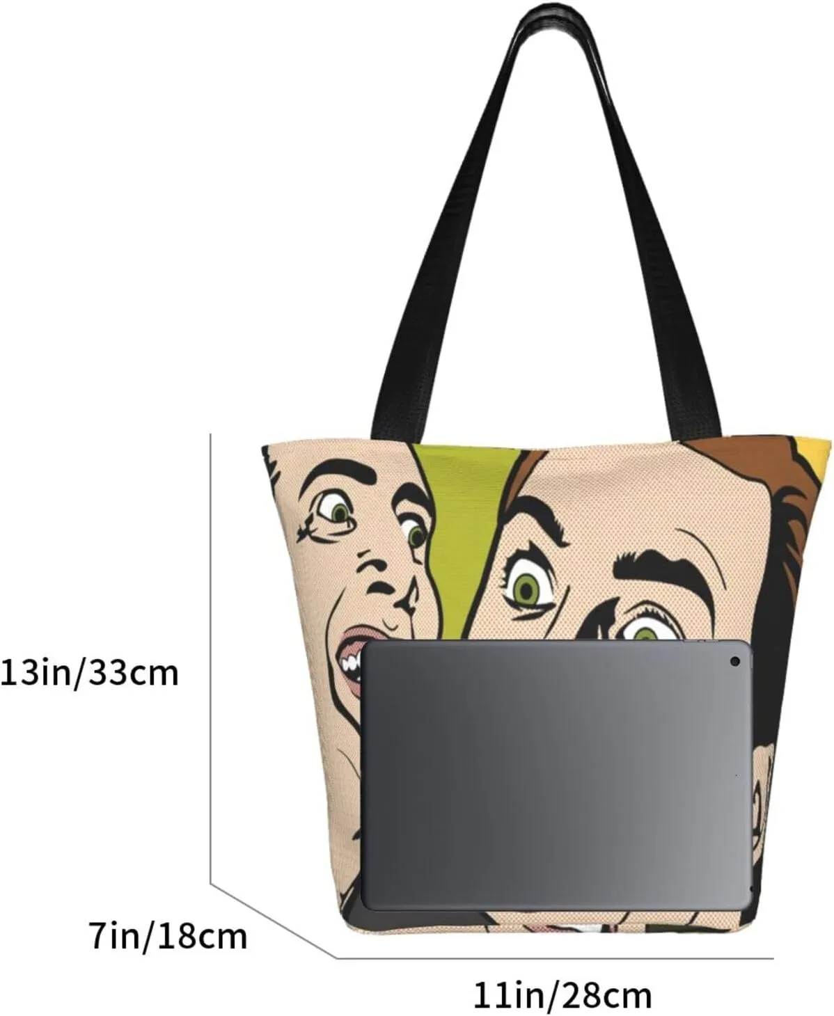 Nic-olas Cage Reusable Grocery Shopping Bags,Tote Bag Storage Casual Handbag For Shopping Beach Travel Work