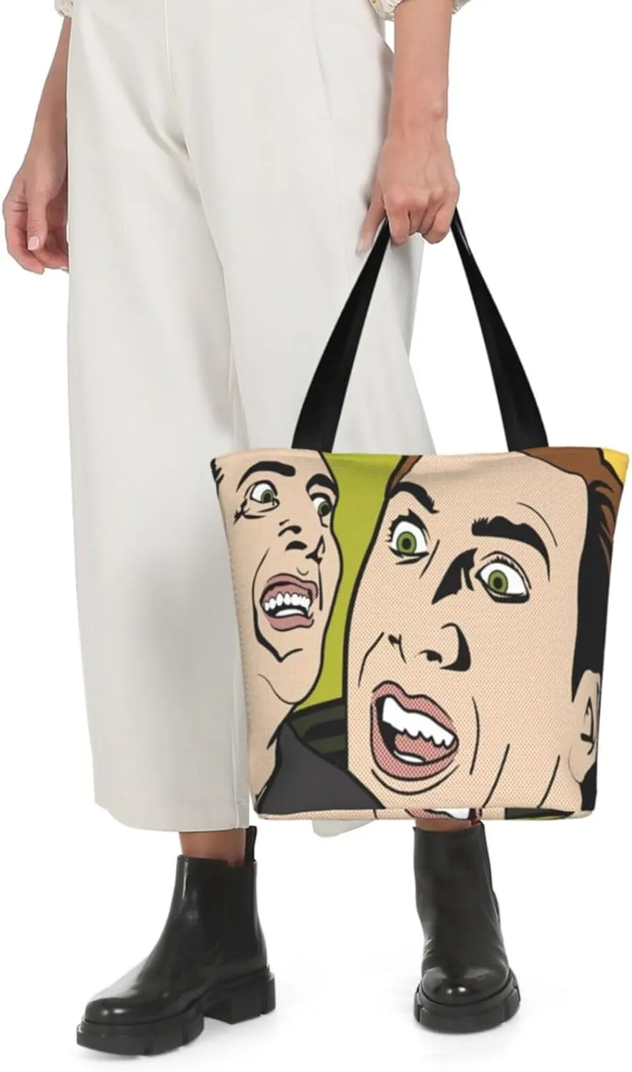 Nic-olas Cage Reusable Grocery Shopping Bags,Tote Bag Storage Casual Handbag For Shopping Beach Travel Work