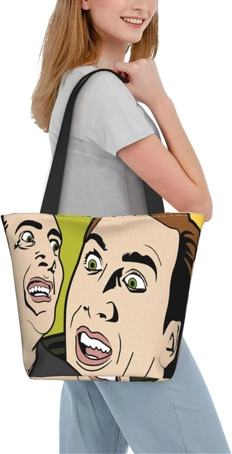 Nic-olas Cage Reusable Grocery Shopping Bags,Tote Bag Storage Casual Handbag For Shopping Beach Travel Work