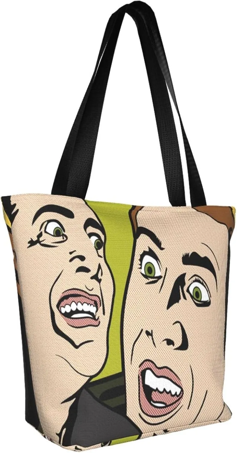 Nic-olas Cage Reusable Grocery Shopping Bags,Tote Bag Storage Casual Handbag For Shopping Beach Travel Work