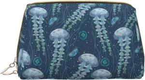 Novastar Large Travel Makeup Bag - Elegant Jellyfish Pvc Leather Cosmetic Bags for Women with Zipper, Portable Makeup Pouch Skincare Bag Toiletry Bag for Women