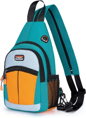 O-TBOST Small Sling Bags for Women Crossbody Backpack Multi-Pocket Adjustable Strap Daypack for Outdoors Hiking Traveling (green)