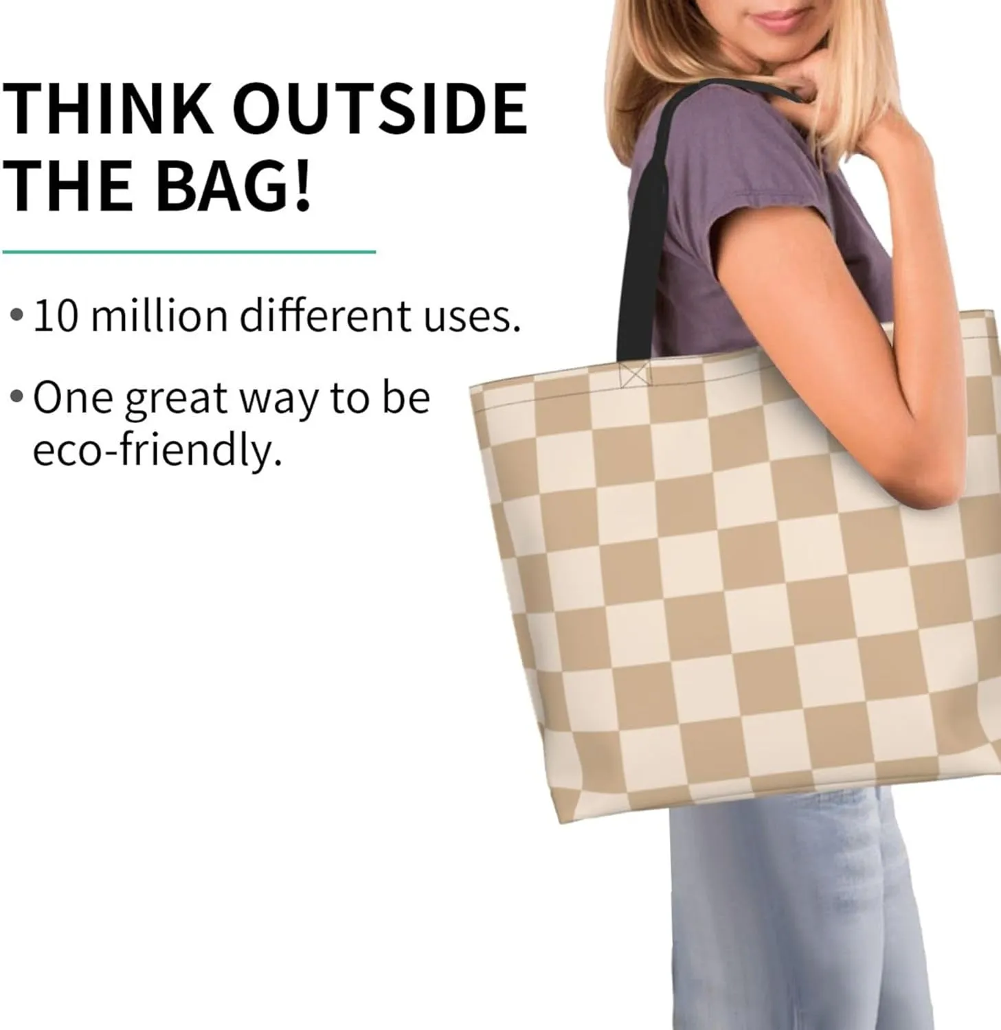 OHORTEB Tote Bag for Women, Reusable Large Ladies Shoulder Bag, Fasion Handbag for Office, Shopping, Travel, Work