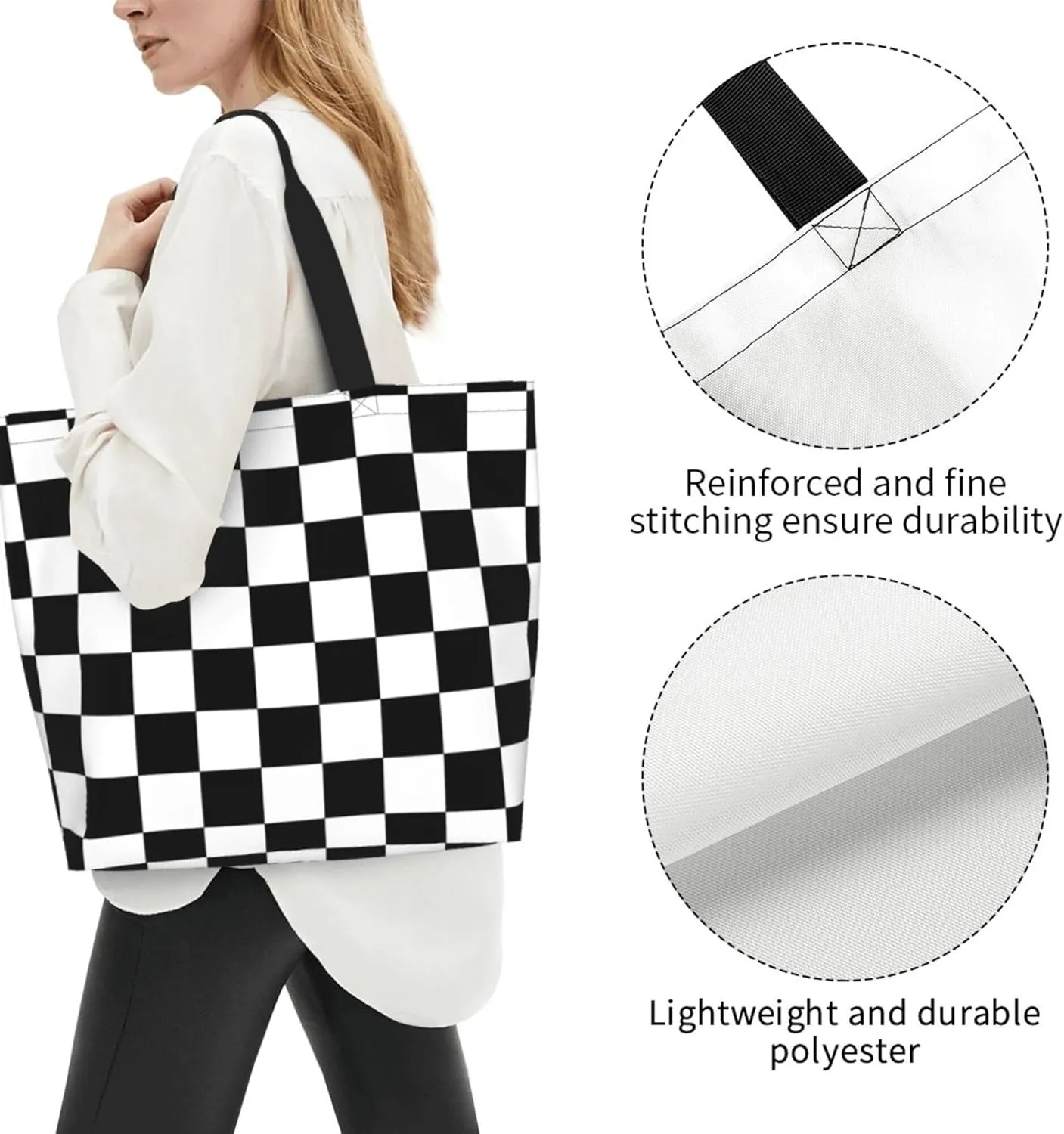 OHORTEB Tote Bag for Women, Reusable Large Ladies Shoulder Bag, Fasion Handbag for Office, Shopping, Travel, Work