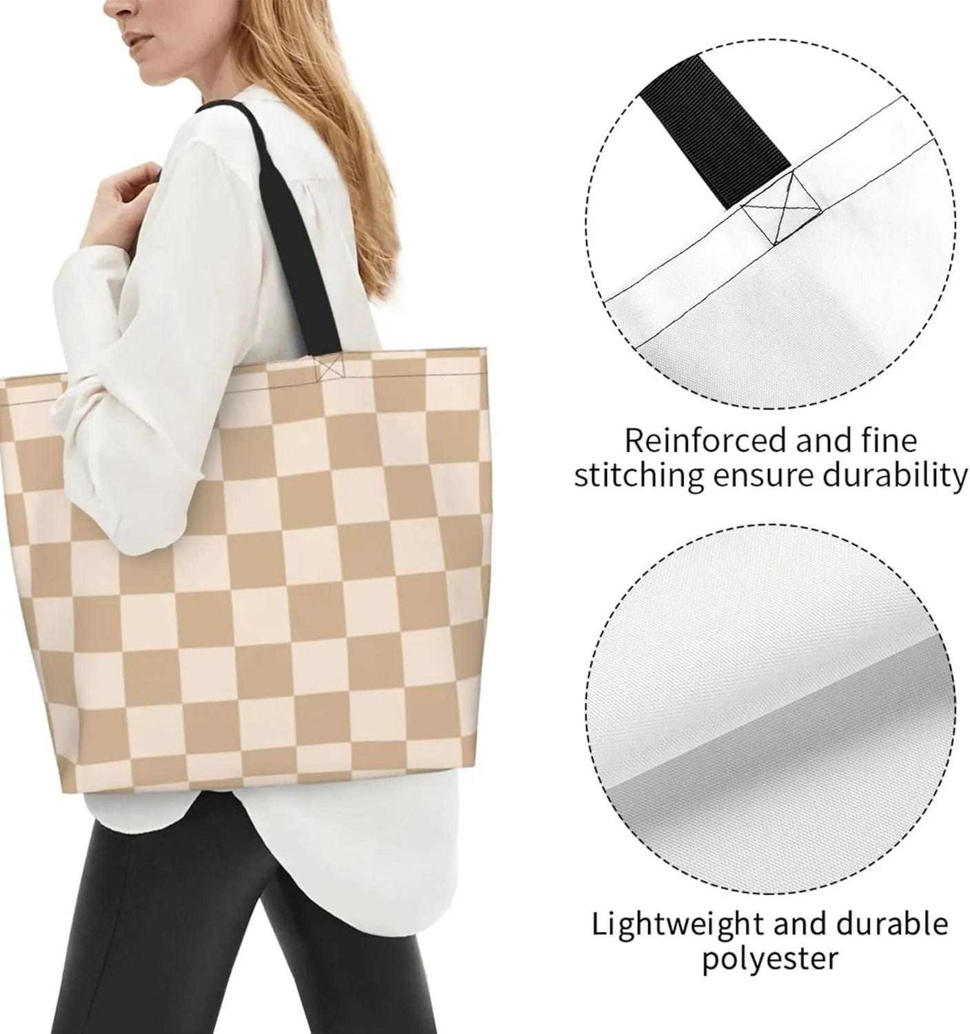 OHORTEB Tote Bag for Women, Reusable Large Ladies Shoulder Bag, Fasion Handbag for Office, Shopping, Travel, Work