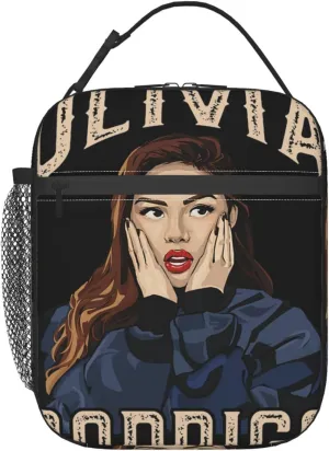Olivia Songwriter Actress Rodrigo Funny Leakproof Tote Lunch Bags Outdoor Lunch Bag with Pocket for Men