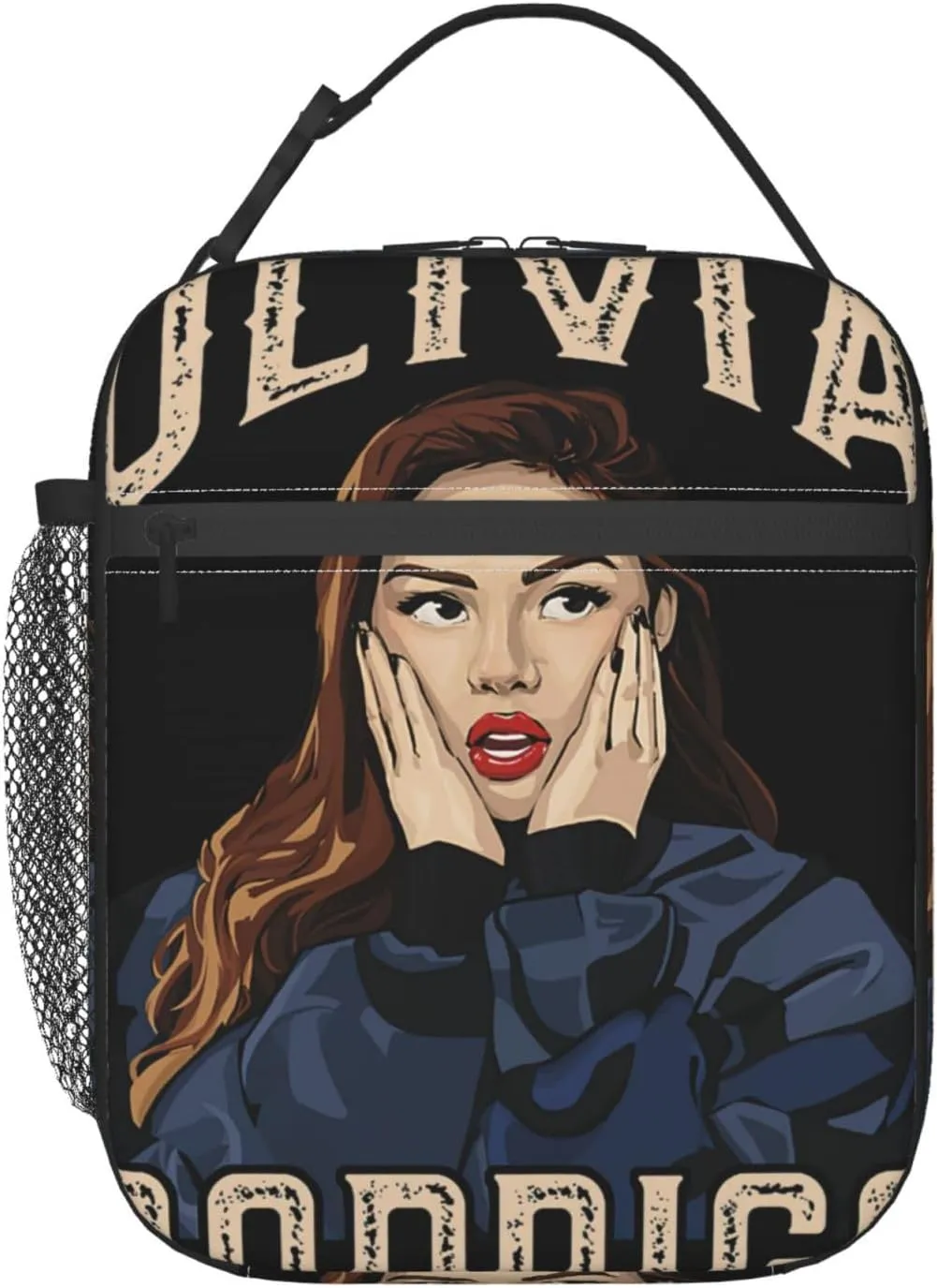 Olivia Songwriter Actress Rodrigo Funny Leakproof Tote Lunch Bags Outdoor Lunch Bag with Pocket for Men