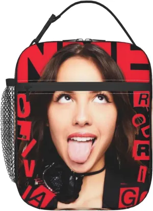 Olivia Songwriter Actress Rodrigo Large Leakproof Tote Lunch Bags Picnic Lunch Bag with Pocket for Men