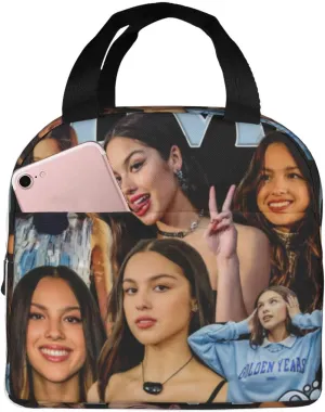 Olivia Songwriter Actress Rodrigo Portable Leakproof Tote Lunch Bags Outdoor Lunch Bag with Pocket for Men