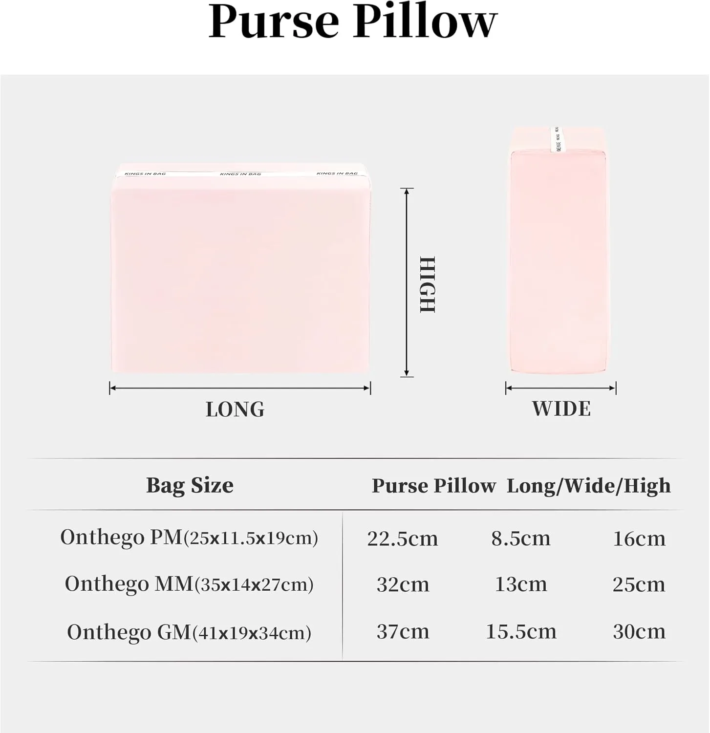 On The Go MM Purse Insert Pillow, Luxury Handbag Shaper & Purse Shapers Compatible with LV On The Go Bags, Silky Surface Purse Shapers with Memory Foam Inner (Pink,MM)