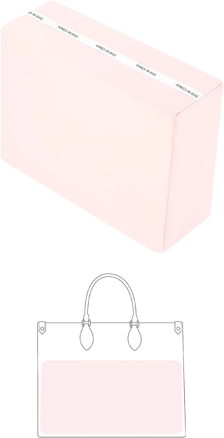 On The Go MM Purse Insert Pillow, Luxury Handbag Shaper & Purse Shapers Compatible with LV On The Go Bags, Silky Surface Purse Shapers with Memory Foam Inner (Pink,MM)