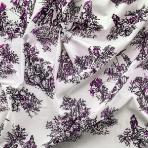 Once Upon Our Time Printed Fabric- White & Pink