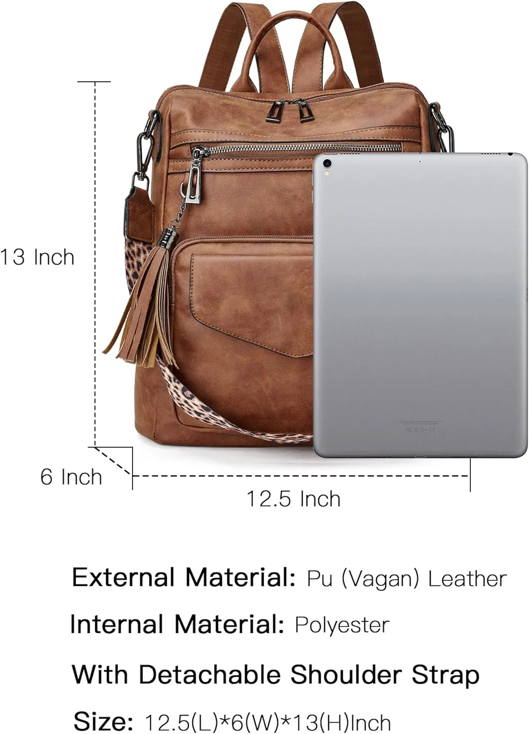 OPAGE Backpack Purse for Women Leather Anti-theft Fashion Designer Travel Backpack Ladies Shoulder Bags With Wristlet