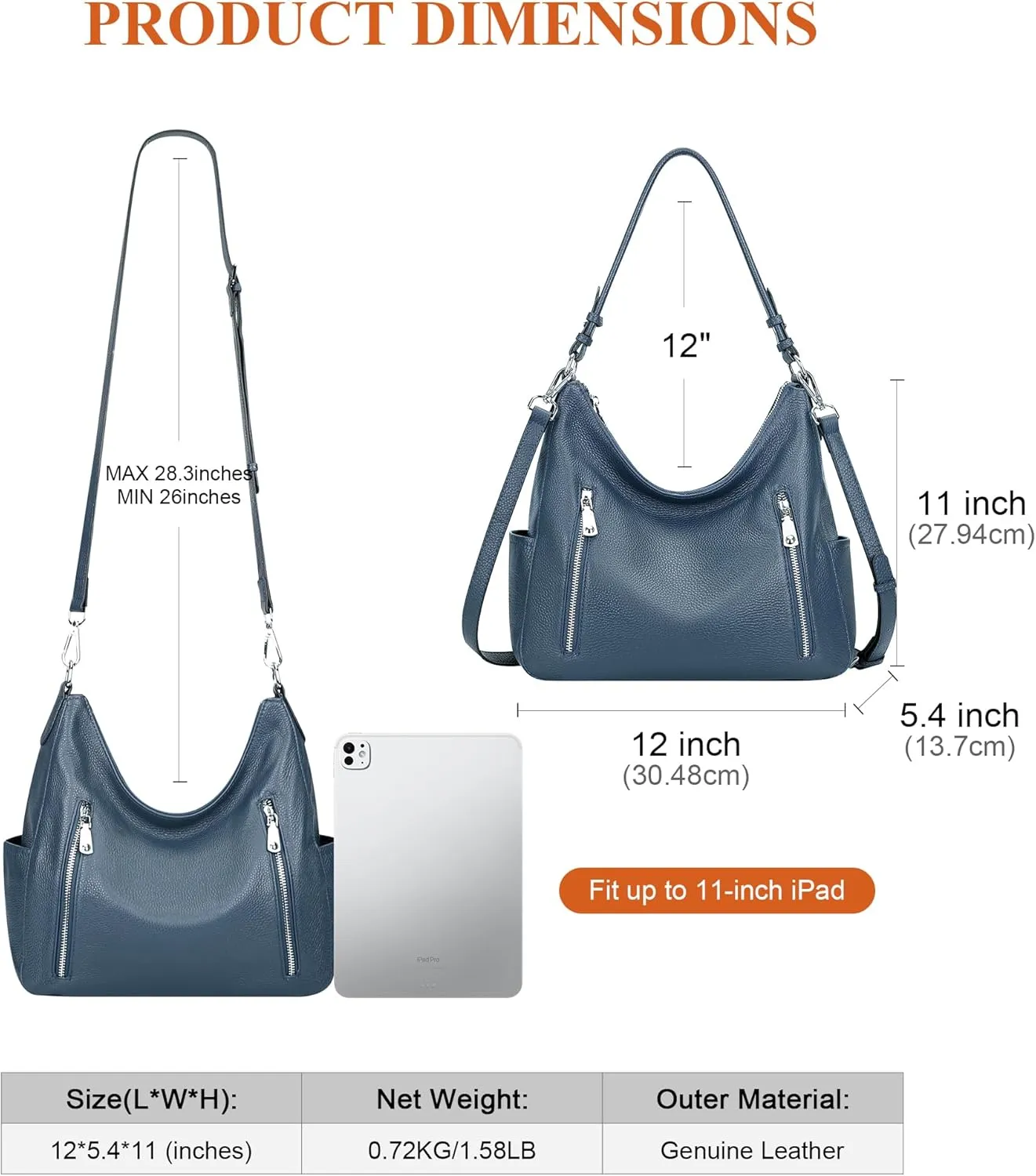 Over Earth Genuine Leather Purses and Handbags for Women Hobo Shoulder Bag Ladies Crossbody Bags Medium
