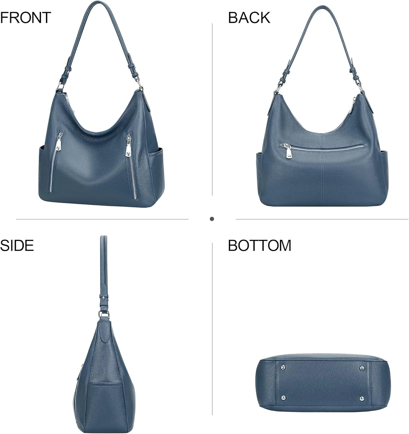 Over Earth Genuine Leather Purses and Handbags for Women Hobo Shoulder Bag Ladies Crossbody Bags Medium