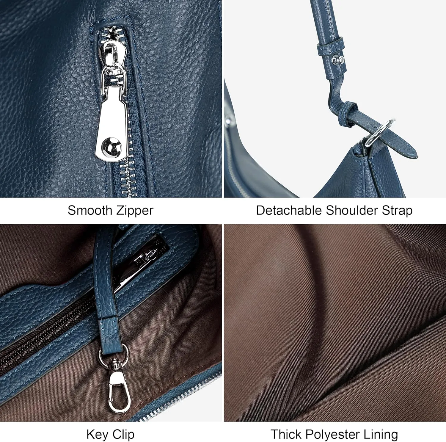 Over Earth Genuine Leather Purses and Handbags for Women Hobo Shoulder Bag Ladies Crossbody Bags Medium