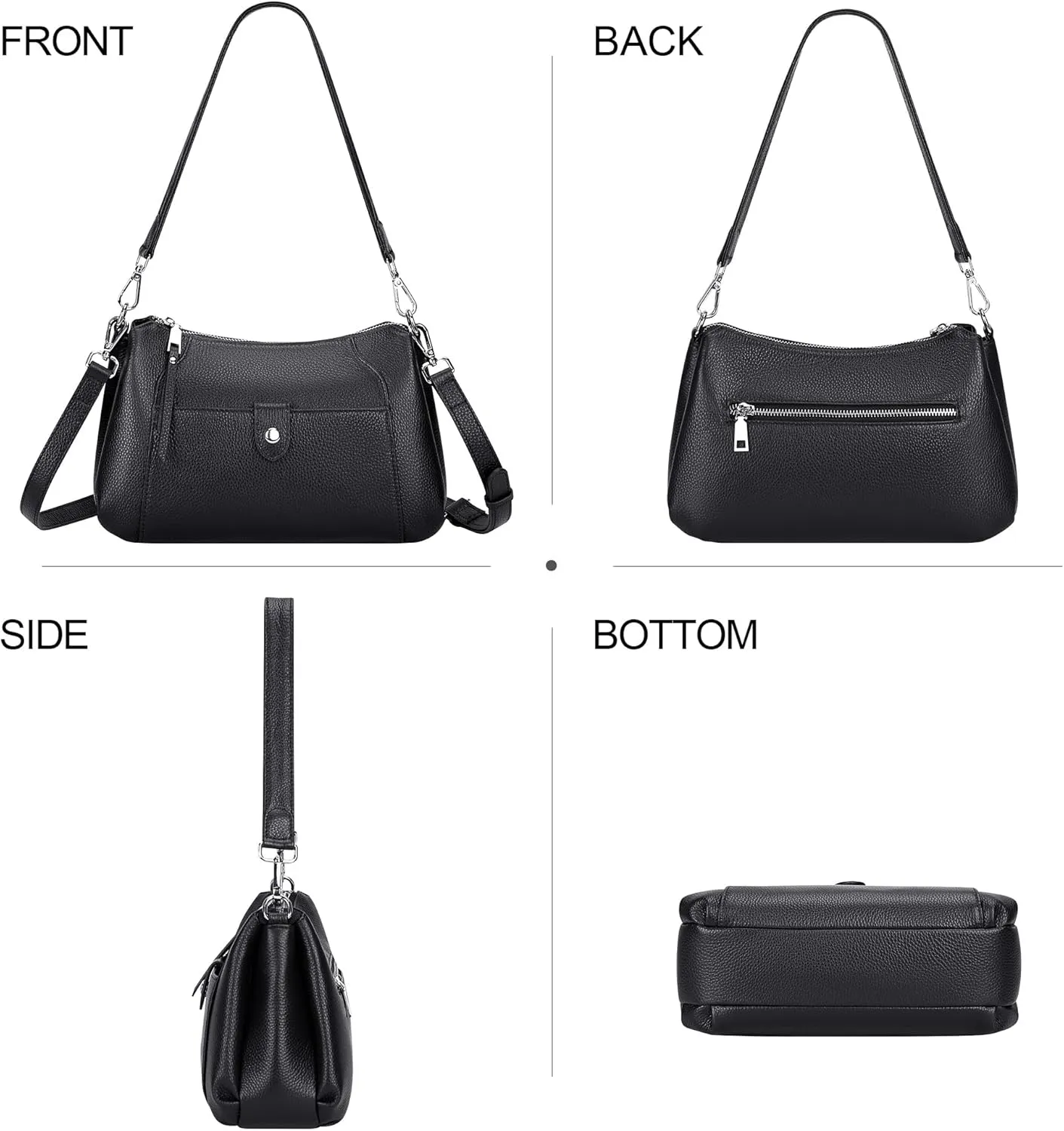 Over Earth Genuine Leather Small Hobo Crossbody Bags for Women Shoulder Purses and Handbags