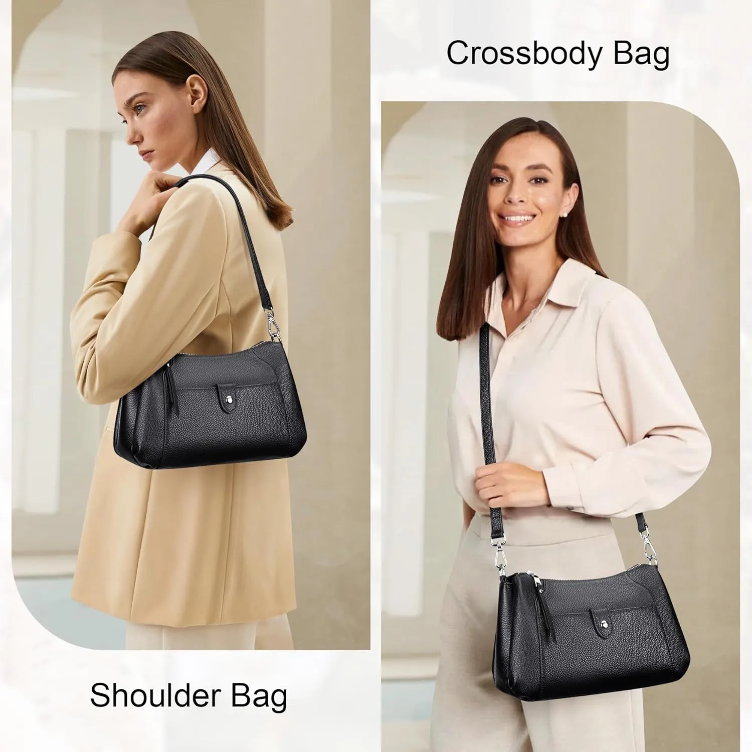 Over Earth Genuine Leather Small Hobo Crossbody Bags for Women Shoulder Purses and Handbags