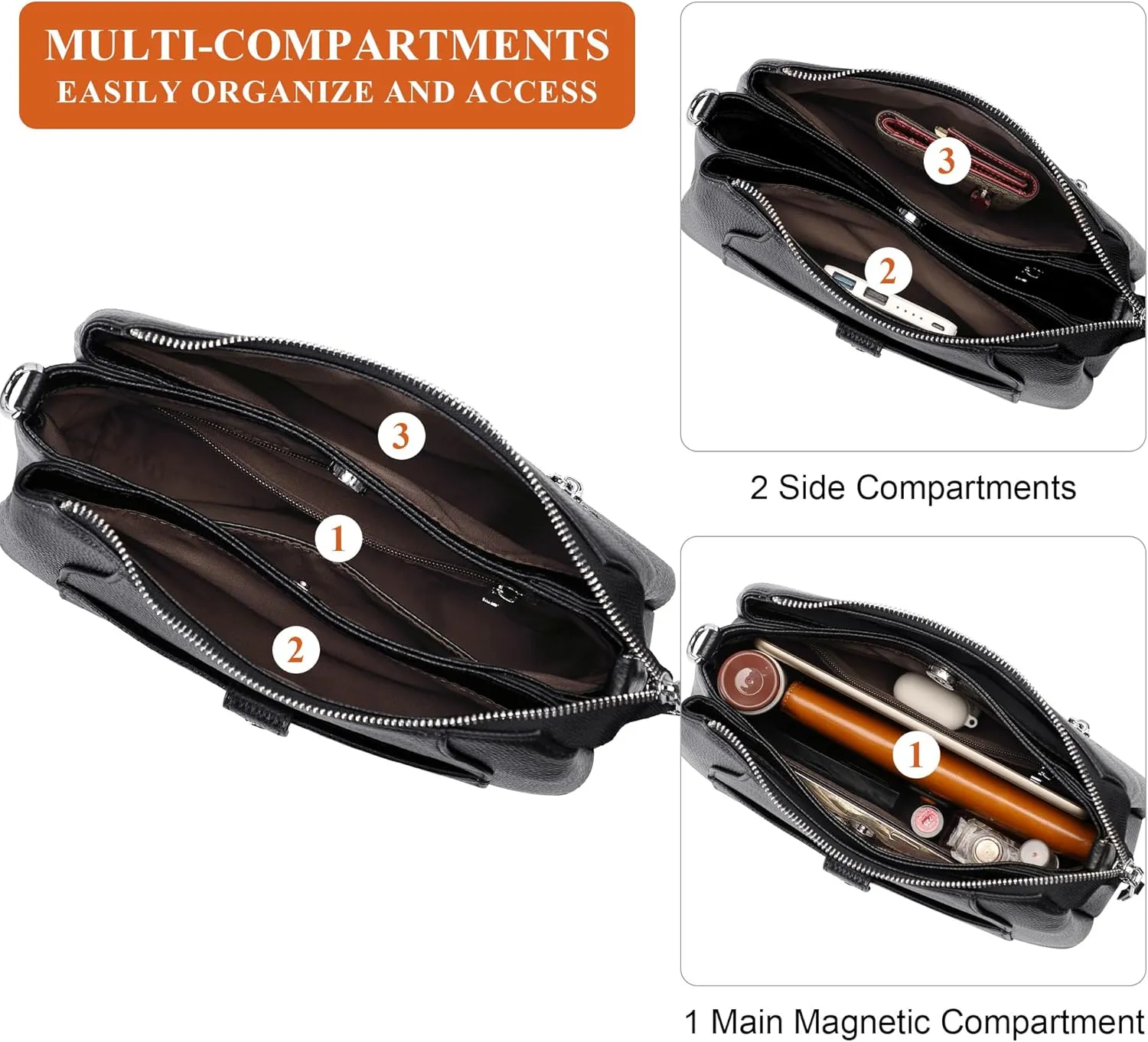 Over Earth Genuine Leather Small Hobo Crossbody Bags for Women Shoulder Purses and Handbags