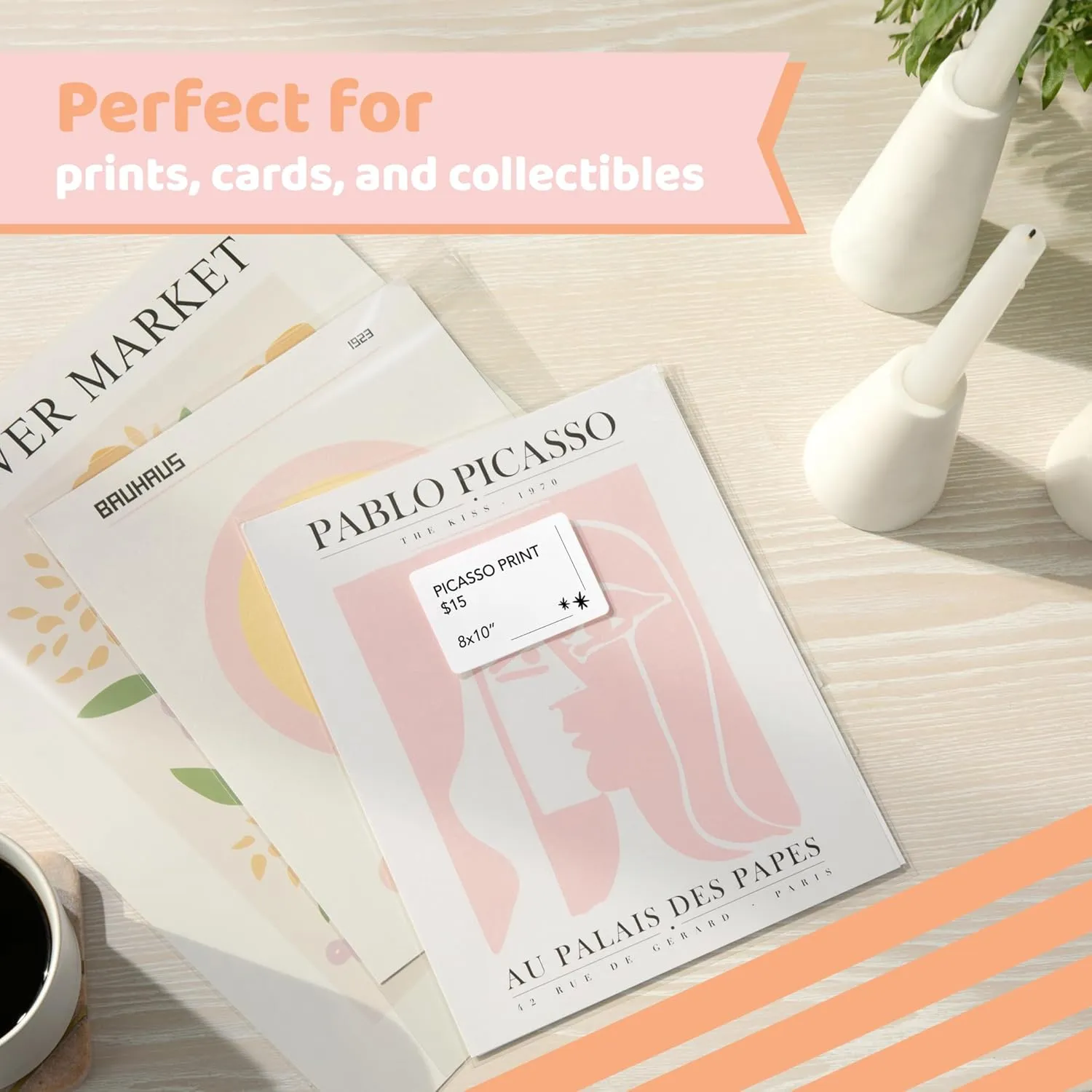 Pack It Chic - 8” X 10” (200 Pack) Clear Resealable Cello Poly Bags - Fits 8X10 Prints, Photos, Artwork - Self Seal