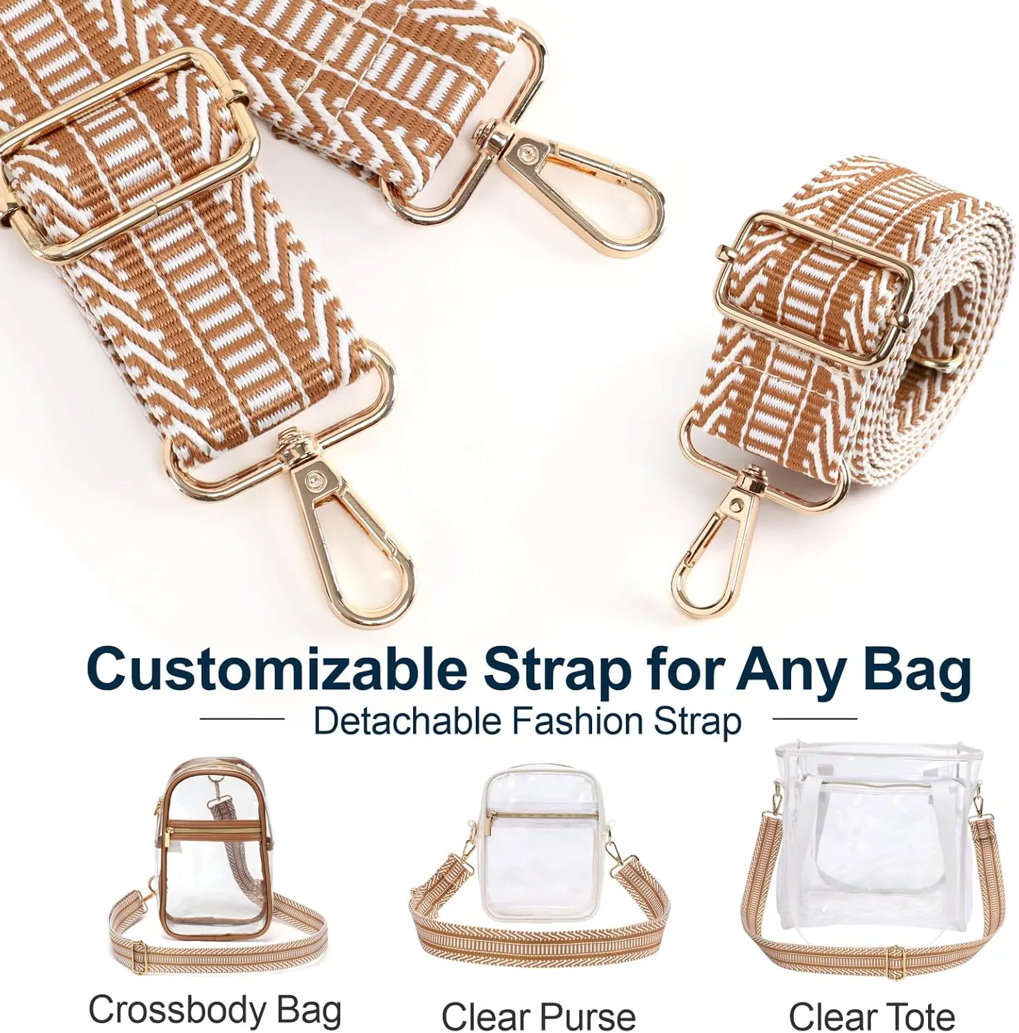 PACKISM Clear Bag for Stadium Events - Clear Purses for Women Stadium Crossbody Concert Bag for Game Day， Sports, Festival