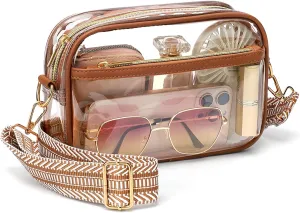 PACKISM Clear Bag for Stadium Events - Clear Purses for Women Stadium Crossbody Concert Bag for Game Day， Sports, Festival