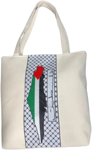 Palestine Map Tote Bags – Multiple Variants with Traditional Kuffiyeh Patterns | Cultural Reusable Shoulder Bags