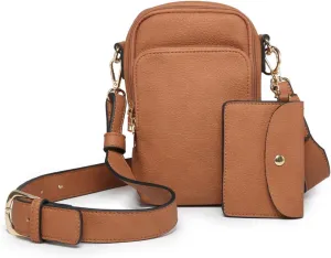 Parker Crossbody Bags for Women Vegan Leather Travel Purse Small Shoulder Handbags with Detachable Snap Pouch