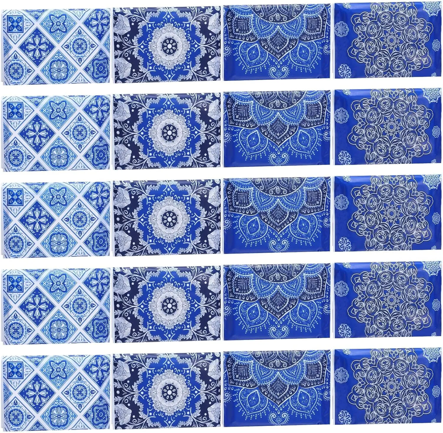 PerKoop 100 Pack Pocket Tissues Travel Slim Packs Small Facial Tissues Wallet Size Toilet Paper for Travel Guest Wedding Supplies, 4 Styles(Geometric Flower)