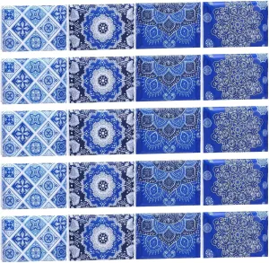 PerKoop 100 Pack Pocket Tissues Travel Slim Packs Small Facial Tissues Wallet Size Toilet Paper for Travel Guest Wedding Supplies, 4 Styles(Geometric Flower)
