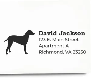 Personalized Pre-Inked Dalmatian Silhouette Return Address Stamper - Ideal for Pet Owners Ideal Address Stamps for Lunch Bags & Customized Return Address Stamps - 7/8 x 2-1/4