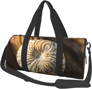 Petoskey Stone Print Round Large Capacity Travel Luggage Bags,Men's and Women's Hand-Held Travel Clothing Bags
