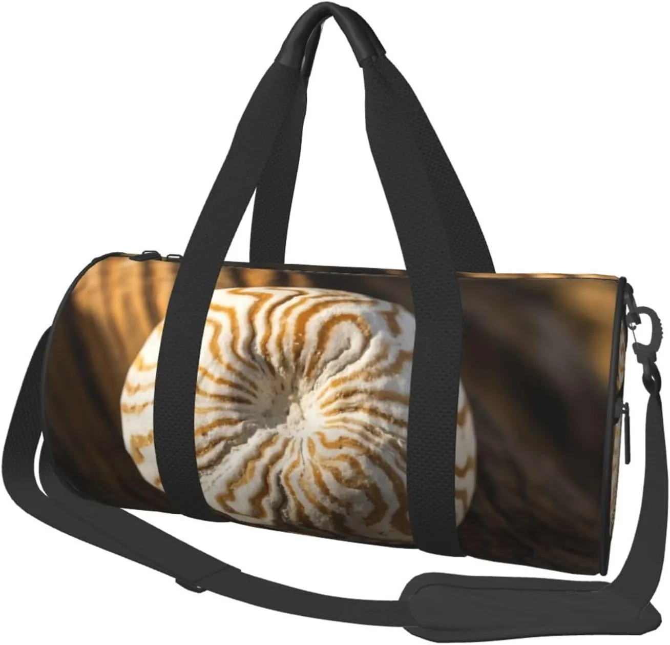 Petoskey Stone Print Round Large Capacity Travel Luggage Bags,Men's and Women's Hand-Held Travel Clothing Bags