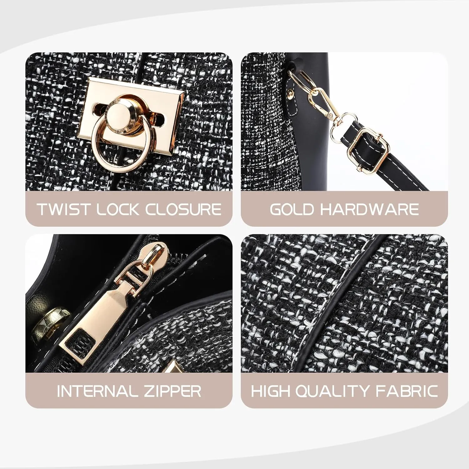 PINCNEL Small Crossbody Purses for Women, Shoulder Bag for Women, PU Leather Crossbody Bags Bucket Bag Handbags