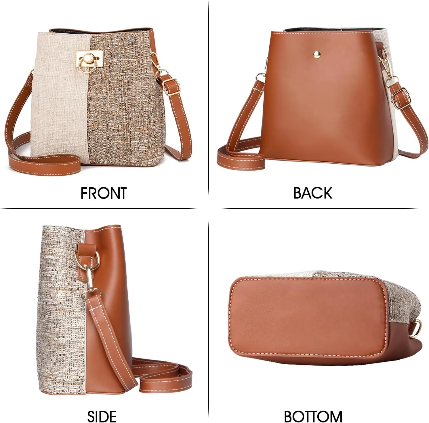 PINCNEL Small Crossbody Purses for Women, Shoulder Bag for Women, PU Leather Crossbody Bags Bucket Bag Handbags